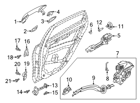 2020 Kia Forte Rear Door Power Window Unit Assembly Diagram for 93576M6050