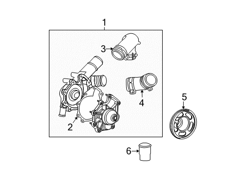 2003 Ford Escape Water Pump Lower Hose Diagram for 2S7Z-8A567-AD