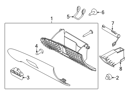 2011 Ford Fusion Glove Box Glove Box Assembly Diagram for AE5Z-54060T10-AA