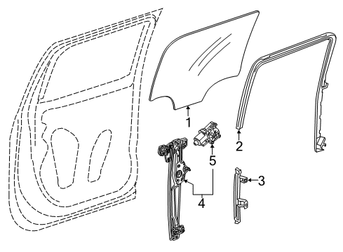 2016 GMC Sierra 1500 Rear Door Window-Rear Side Door (LH) Diagram for 22839369