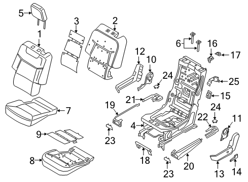 2022 Ford Explorer Second Row Seats Seat Cushion Heater Diagram for LB5Z-14D696-J