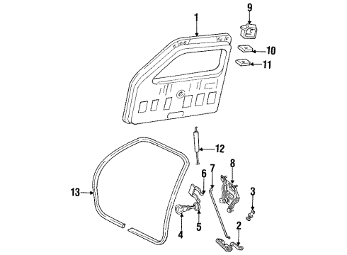 1992 Mercury Sable Lift Gate Weatherstrip Diagram for F2DZ74404A06A