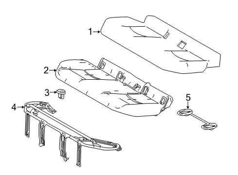 2018 Toyota Prius Rear Seat Components Cushion Frame Diagram for 71033-47010