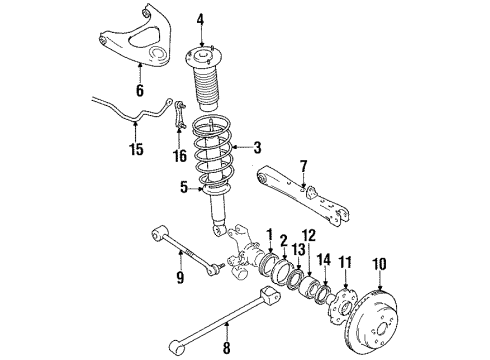 1990 Toyota Cressida Rear Brakes Absorber Assembly, Shock Diagram for 48530-29088