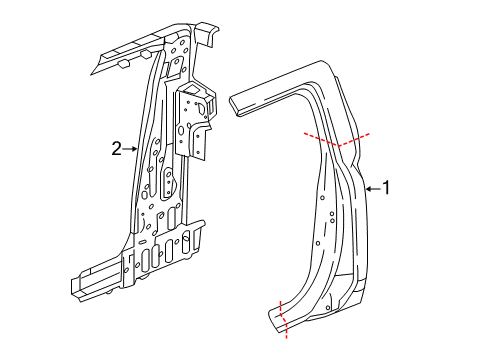 2018 Honda Ridgeline Lock Pillar PANEL SET R, RR(DOT) Diagram for 04636-T6Z-A91ZZ