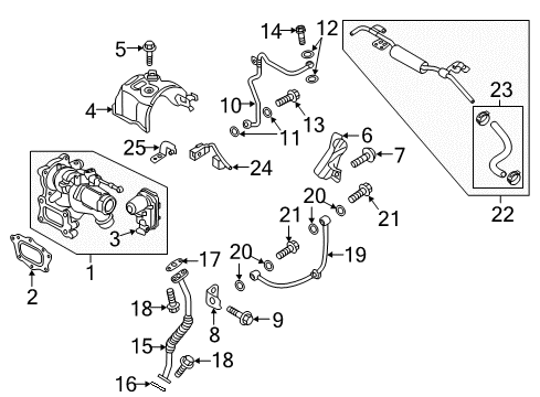 2018 Hyundai Elantra Turbocharger Pipe & Hose Assembly-Turbo Changer Water Drain Diagram for 28260-03010