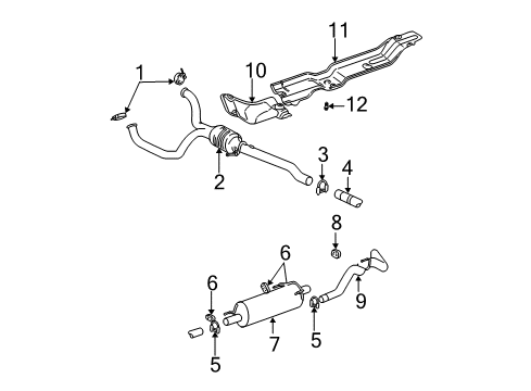 2002 Dodge Ram 1500 Exhaust Components, Exhaust Manifold Clamp-Exhaust Diagram for 52103497AB