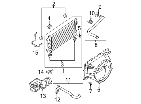 2010 Ford F-150 Radiator & Components Upper Hose Diagram for 9L3Z-8260-B