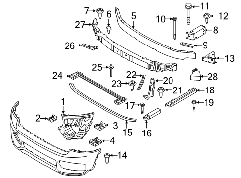 2020 Mini Cooper Countryman Front Bumper Hexagon Screw, Self-Tapping Diagram for 07147430388