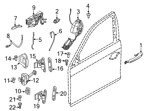 2013 BMW ActiveHybrid 5 Front Door - Lock & Hardware Right Operating Rod Diagram for 51217175648