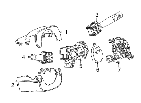 2017 Chevrolet Camaro Switches Switch Housing Diagram for 23465298