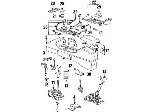 1997 Pontiac Grand Am Center Console Handle Asm-Automatic Transmission Control Lever Diagram for 12555732