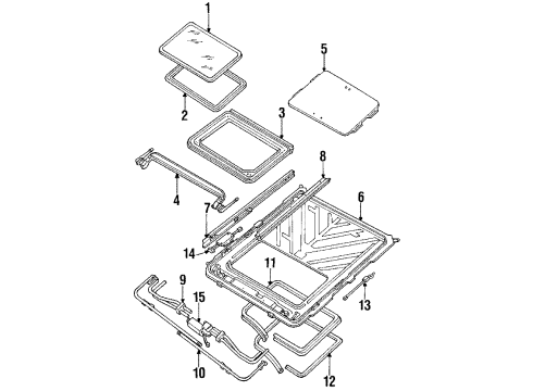 1987 Pontiac Bonneville Sunroof Weatherstrip, Sun Roof Window Diagram for 20554350