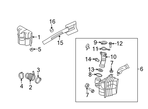 2006 Ford Focus Filters Air Tube Diagram for 4S4Z-9B647-A