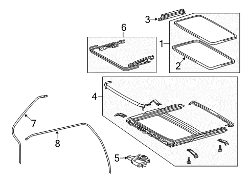 2010 Scion xB Sunroof Motor Diagram for 63260-12160