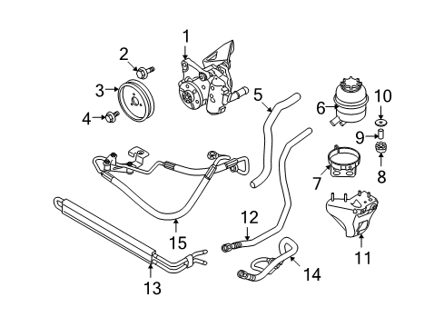 2008 BMW 335xi P/S Pump & Hoses, Steering Gear & Linkage Active Steering Suction Pipe Diagram for 32416850100