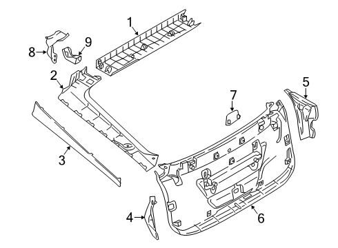 2018 BMW 640i xDrive Gran Turismo Interior Trim - Lift Gate Gutter Strip, Left Diagram for 51497438485