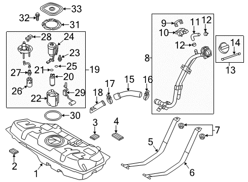 2014 Hyundai Veloster Senders Plate-Fuel Pump Diagram for 31158-3X500