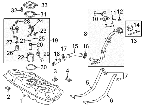 2014 Hyundai Veloster Senders Complete-Fuel Pump Diagram for 31110-2V500