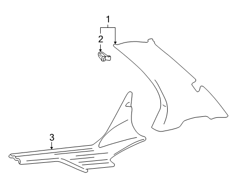 2002 Kia Optima Interior Trim - Quarter Panels Trim Assembly-Rear Pillar Diagram for 858503C200BT