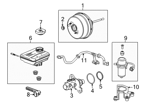 2014 Chevrolet Corvette Dash Panel Components Master Cylinder Seal Diagram for 15879133