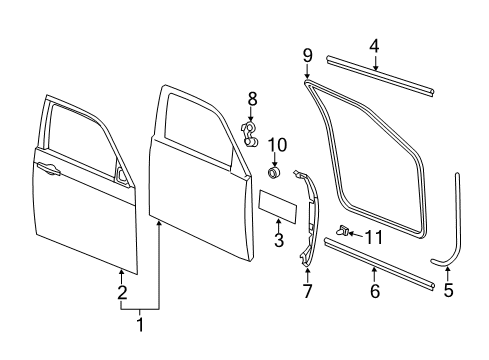 2017 Dodge Charger Front Door WEATHERSTRIP-Front Door SILL Secondary Diagram for 68040042AB