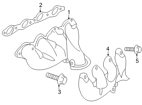 2008 Pontiac G8 Exhaust Manifold Heat Shield Bolt Diagram for 10228350