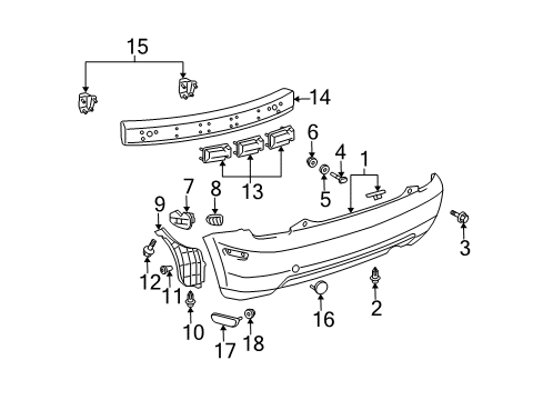 2005 Scion xA Rear Bumper Bumper Cover Diagram for 52159-52915