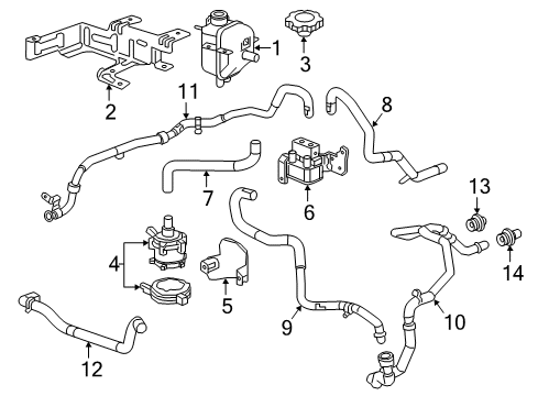 2016 Chevrolet Volt Radiator & Components Tube Assembly Diagram for 23378380