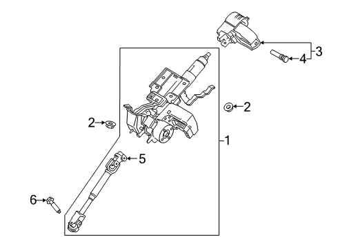 2019 Ford EcoSport Steering Column & Wheel, Steering Gear & Linkage Column Assembly Diagram for GN1Z-3C529-AB