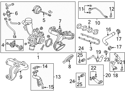 2018 Buick Encore Turbocharger Water Return Tube Diagram for 12670757