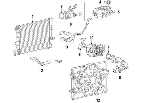 2013 Dodge Dart Cooling System, Radiator, Water Pump, Cooling Fan Fan-Radiator Cooling Diagram for 68189127AA