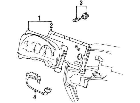 2000 Ford Windstar Cluster & Switches Cluster Assembly Diagram for YF2Z-10849-AA