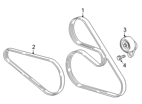 2018 Cadillac CT6 Belts & Pulleys Serpentine Belt Diagram for 12654891