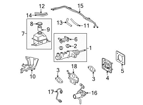 2011 Lexus RX450h Hydraulic System Gasket, Brake Master Cylinder Diagram for 47275-12020