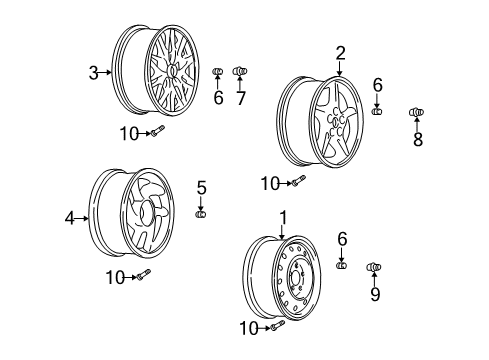 2000 Pontiac Bonneville Wheels Wheel Rim-17X7.5X51 Aluminum *Silver Spark Diagram for 9592937