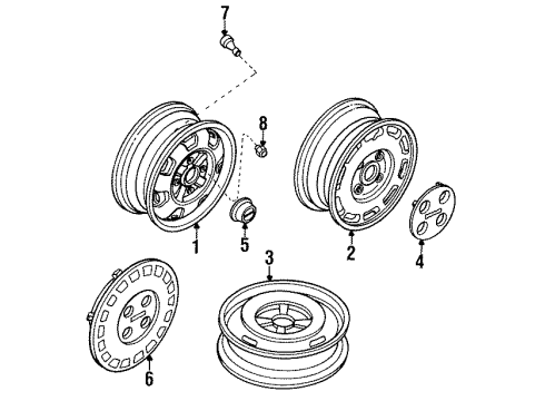 1989 Nissan Stanza Wheels, Covers & Trim Disc Wheel Cap Diagram for 40315-29R15
