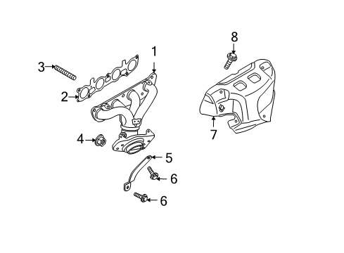 2012 Nissan Versa Exhaust Manifold Nut Diagram for 14094-JD00A