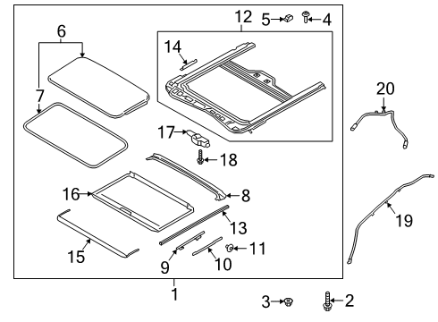 2020 Kia Forte Sunroof Drip Link-Sunroof, RH Diagram for 81618M6000