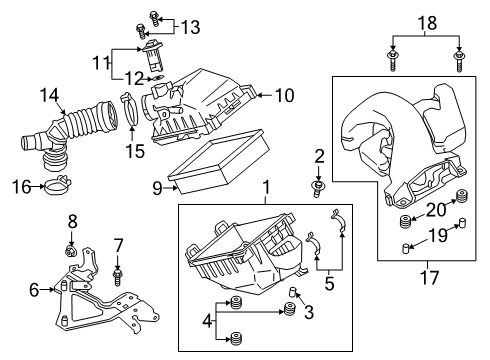 2019 Mitsubishi Eclipse Cross Filters Bolt-Air Cleaner Body MOUNTNG Diagram for MD161216