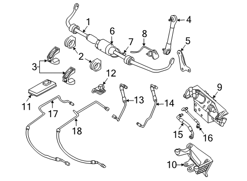 2008 BMW 650i Stabilizer Bar & Components - Front Distribution Hose Diagram for 37106762513