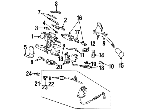 1997 Honda Odyssey Gear Shift Control - AT Nut, Hex. (6MM) Diagram for 94001-06080-0S