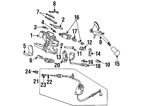 1997 Honda Odyssey Gear Shift Control - AT Stopper, Shift Lock Diagram for 54023-SX0-981