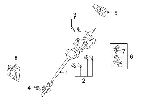 2010 Lincoln MKX Steering Column & Wheel, Steering Gear & Linkage Column Housing Diagram for 7T4Z-3F791-A