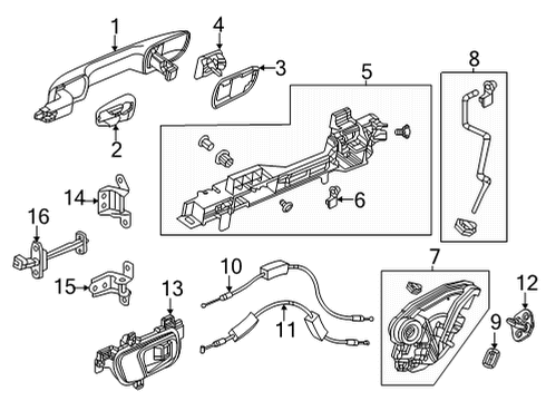 2022 Honda Civic Lock & Hardware HANDLE, R- *NH877P* Diagram for 72141-T20-A01ZC