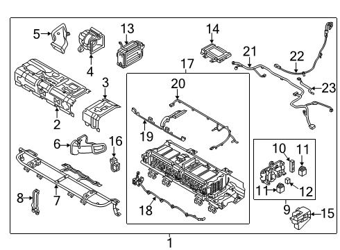2018 Kia Niro Battery Fuse Box Assembly Diagram for 375S3G2100