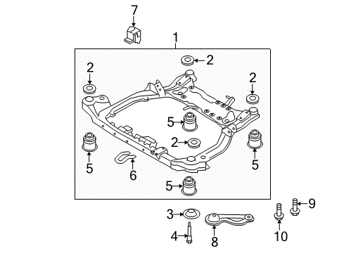 2008 Hyundai Elantra Suspension Mounting - Front Bolt Diagram for 624842G000