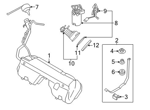 2010 BMW Z4 Senders Plastic Fuel Tank With Left Sensor Diagram for 16117210637