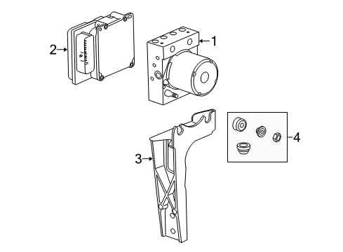 2016 Chevrolet Corvette Anti-Lock Brakes Mount Bracket Diagram for 23218449