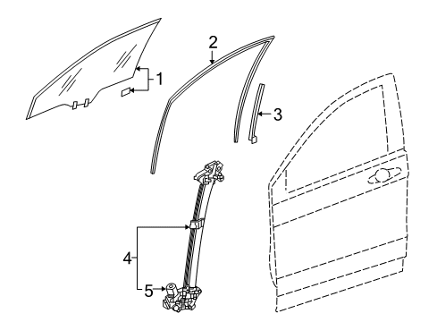 2017 Honda CR-V Front Door - Glass & Hardware Channel, Left Front Door Run Diagram for 72275-TLA-A01